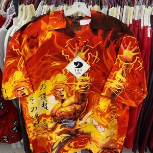 Tiger wong all over print satin vintage shirt